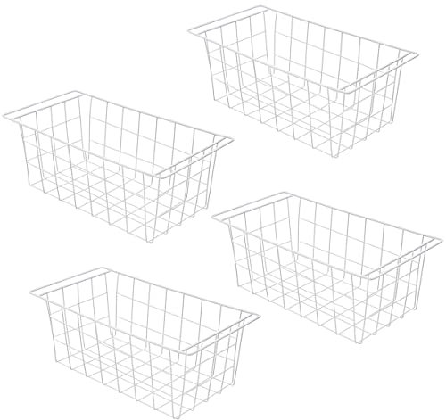 Orgneas Truhe Gefrierschrank Organizer Behälter Tiefe Gefrierschrank Korb Aufbewahrungsregal Metall Drahtkörbe Set von 4