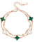 Armband Damen Vierblättriges Kleeblatt S925 Sterling Silber Rosegold Armkette Verstellbar Kleeblatt armbänder Malachit Armbändchen Valentinstag Muttertag Weihnachten Geschenk für Frauen
