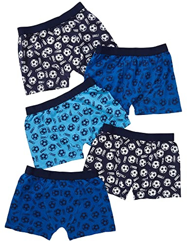 Just Essentials Boys Back To School 5 Pack Trunks Boxers Football Gaming UK Seller