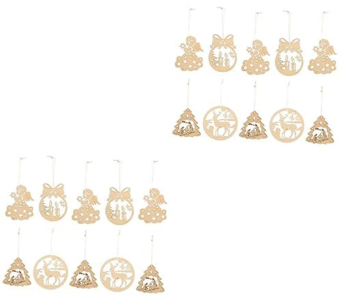 Toyvian 2 Sets Weihnachtsbaum-hängeornament-Set Aus Holz Christbaumkugeln Dekorationen Elegantes Hängedekor Für Zuhause 40 Stück X 2