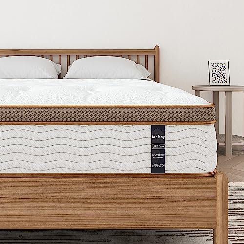 BedStory Matratze, 140 x 190 cm, Federn, Memory-Schaum, Hybrid-Technologie, mehrschichtig, personalisierter Komfort, Dicke 22 cm