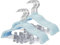 MangoKit 30cm Baby Kleiderbügel mit Verstellbaren Klammern, 16 Stück Hosenbügel, Samt Kinder Kleiderbügel, Ultradünne Platzsparende Kinderkleiderbügel für Hemden, Hosen, Kleider, Röcke, Jacken(Blau)