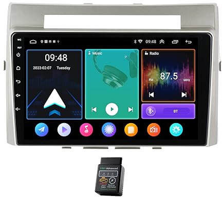 22,9 cm (9 Zoll) für Toyota Corolla Verso 2003–2009 Android 12 CarPlay GPS-Haupteinheit, Auto-Stereo, DAB+Radio, GPS, Navi, Bluetooth, Multimedia-Player, Touchscreen, FM/AM-Radio, Audio, Video, WLAN,