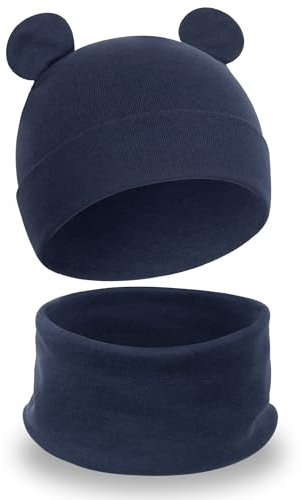 MELLIEX Baby Strickmütze Winter Babymütze Junge Warme Kindermütze Junge Mädchen Beanie Mütze Dicke Wintermütze - Marine