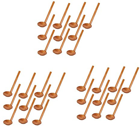 TsoLay Cuchara de sopa japonesa de 8.5 pulgadas hecha a mano para ramen de madera, juego de utensilios de cocina para cocina, cuchara caliente de madera, 30 piezas
