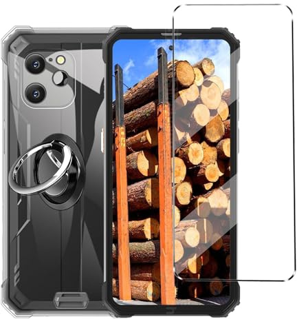 HuiYouMY hülle mit Glas 1Pcs Compatible with Blackview BV8900 Pro Folie,mit Ring,hülle silikon stoßfest Compatible with Blackview BV8900 Pro schutzhülle schutzfolie schutzglas Folie handyhülle Clear
