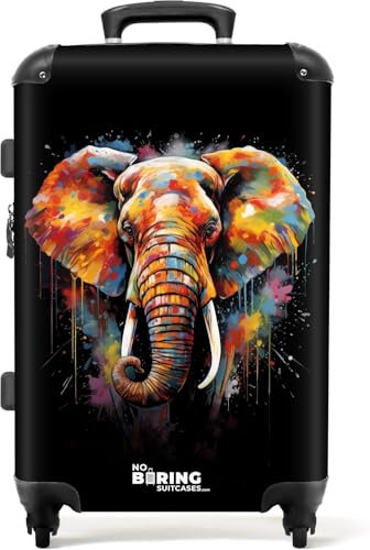 NoBoringSuitcases.com Handgepäck Koffer mit Rollen - Hartschalenkoffer Mittelgroß/Klein, Reisetasche, Trolley mit TSA Schloss und Graffiti-Druck