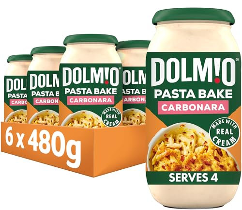 Dolmio Pasta Bake Carbonara Pasta Sauce Jar, Bulk Multipack 6 x 480g
