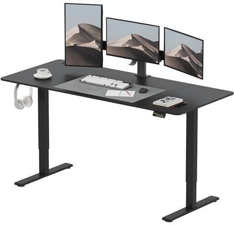 SANODESK Höhenverstellbarer Schreibtisch 180x80 cm, Schreibtisch Höhenverstellbar Elektrisch Ergonomischer Steh-Sitz Tisch Computertisch mit Memory-Funktion(Schwarz)