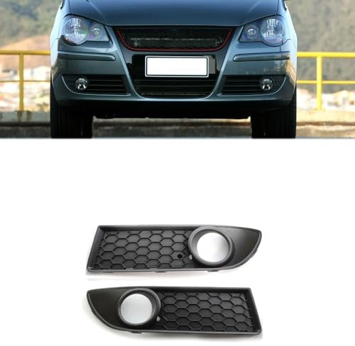 RUIHAHA Frontstoßstange Untere Nebelscheinwerfer Lampe Gitter Für VW Polo MK4 9N3 Facelift 2005 2006 2007 2008 2009 Rechts/Links Nebelscheinwerfer Gitter Frontstoßstange Zubehör