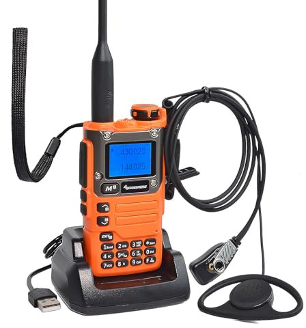 HYS Quansheng UV-K5(8) Walkie Talkie Radio bidirezionale ricaricabile a Lungo raggio (con auricolare Radio), funzione VOX a 200 canali, Luce LED incorporata