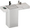 Mobile da bagno con piano in ardesia e lavandino in ceramica, lavabo da bagno moderno e minimalista con vasca quadrata, rubinetto/scarico/tubo di ingresso/valvola ad angolo(Size:120cm)