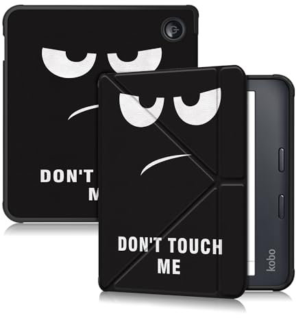 Yiernuo Custodia per Kobo Libra Colour 2024/Libra 2 2021/Vision 6 2021 7 Pollici eReader,Ultra Sottile Cover con Funzione Supporto,Don't Touch