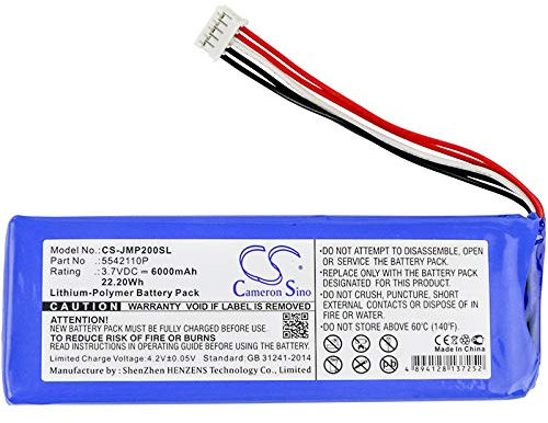 6000mAh 22.20Wh Battery Replacement for JBL Pulse 2, Pulse II, PULSE2BLKUS Wireless Bluetooth Speaker fit Part No. 5542110P