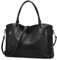 VINBAGGE Damen Handtasche Leder Henkeltasche Tasche Vintage Weiches kleine Umhängetasche Schultertasche für Frauen - Schwarz