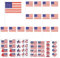 DHSBGWSX 15 mâts de drapeau américains, 32 autocollants américains, fanions décoratifs et drapeaux, petits bâtons colorés, petits drapeaux à main