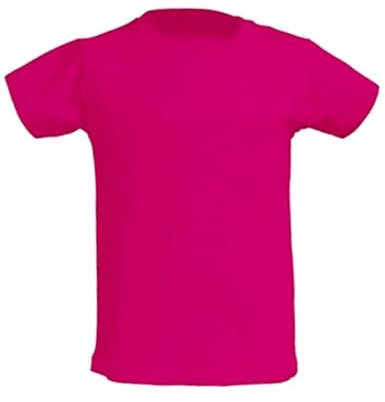 WIXSOO T-Shirt Bambini e Ragazzi Unisex 100% Cotone (IT, età, 2 Anni, Regular, Fuxia)