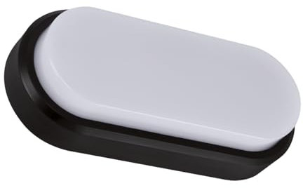 Licht-Erlebnisse LED Deckenleuchte außen IP65 Schwarz Weiß 4200 K 1400 lm Ovalleuchte Keller Outdoor Deckenlampe Terrassenlampe