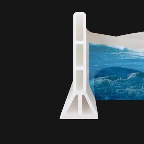 Barriera d'acqua autoadesiva per doccia, 10 cm, soglia alta 10 cm, per separazione bagnata e asciutta, per bagno e cucina, bianco