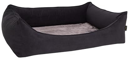 Lebon - Hundebett Noah Plus Grau - 3 Größen und 3 Farben- Orthopädisch und bis 90 Grad waschbar - Bester Liegekomfort - Hochwertig und Made IN EU (Schwarz, XL)