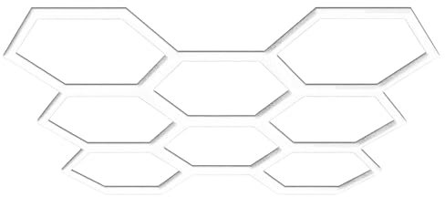 Barberpub Hexagon LED Garage Light, 30240LM 6500K Éclairage LED Hexagonal pour Atelier, Salon de Coiffure, Couvercle en PVC 8 Grilles, (LP008/non dimmable)