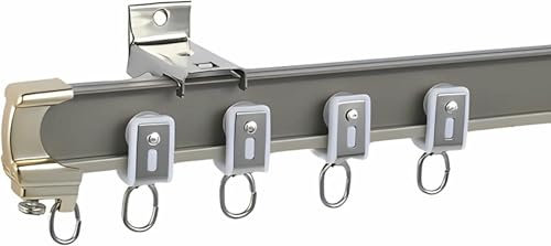 CWCQGH Gardinenschienen-Set mit geräuschlosen Rollen und Haken, biegbare Schiebegardinenstange für die Garderobe zum Verstecken des Schranks, Decken-/Wandmontage,Wall Mount-1m/3.2ft
