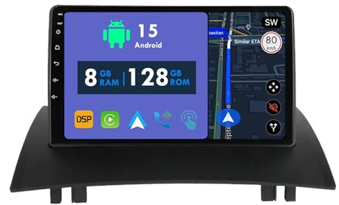 RoverOne 8G+128G CarPlay Stereo für Renault Megane 2 II 2002-2009 mit Android Auto Radio GPS Navi Bluetooth RDS WiFi Touchscreen Head Unit Multimedia Player