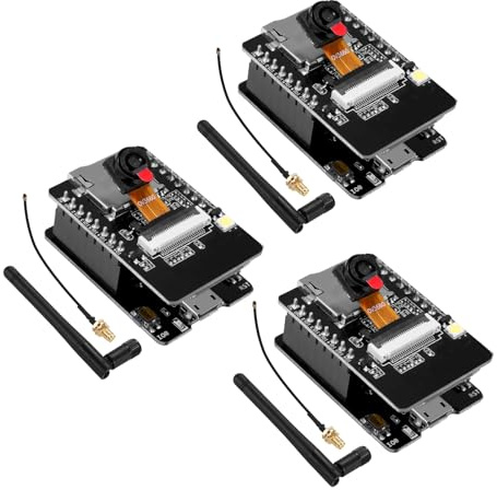 AYWHP ESP32 Lot de 3 cartes de développement WiFi Bluetooth ESP32 CAM MB Dual Core avec caméra OV3660 + antennes 2,4 G IPEX, Micro, avec emplacement pour carte TF, compatible avec Arduino