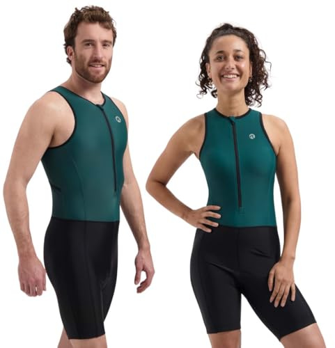 Rogelli Triathlonanzug Unisex für Damen & Herren - Ärmellos, Atmungsaktiv & Schnell Trocknend - Renn-Passform mit Rückentaschen - Florida