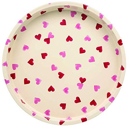 Emma Bridgewater Pink Hearts Tablett mit hohem Rand und rosa Herzen