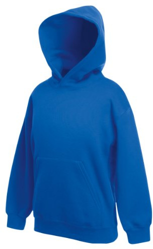 Fruit of the Loom Kids Childrens Hoodie Hooded Sweatshirt Royal Blue 9-11 Years