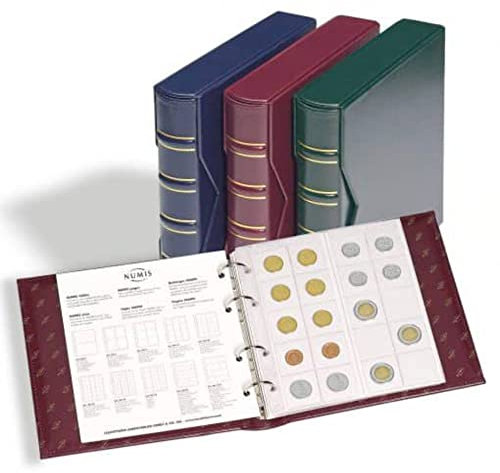 Leuchtturm 330847 Ringbinder Numis - Classic Design mit Schutzkassette und 4-Ring-Mechanik - 235 x 240 x 60 mm - grün