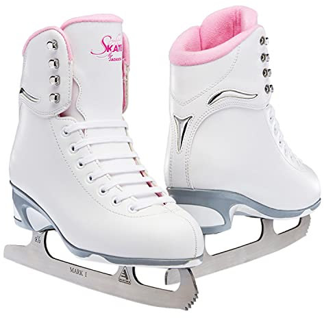 Jackson Ultima Women's/Misses/Tot's Finesse 180 High Top Lace Up Medium Support SoftSkate Figure Ice Skates, White/Pink, Toddler Size 9