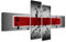 Visario 160 x 70 cm Bild auf Leinwand abstrakt grau rot 6535-SCT deutsche Marke und Lager - Die Bilder/das Wandbild/der Kunstdruck ist fertig gerahmt