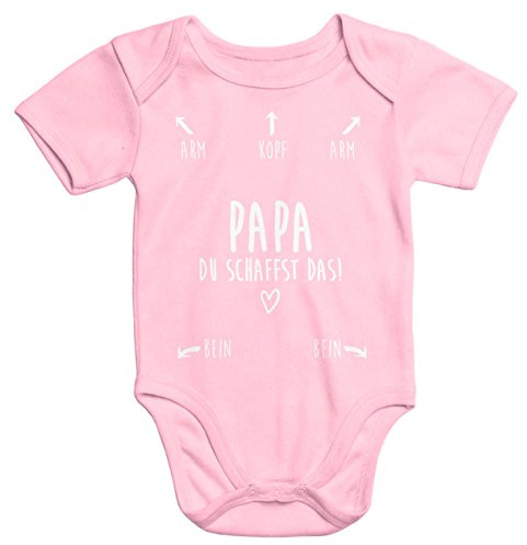 MoonWorks Baby Body Papa du schaffst das Kurzarm Babybody Bio-Baumwolle