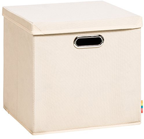 Storanda | Aufbewahrungsbox LEA + Deckel | Faltbox | Korb | 33x33x33 cm | Natur