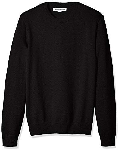 Amazon Essentials Maglione Girocollo a Maniche Lunghe, 100% Cotone, Disponibile Anche in Taglie Big & Tall Uomo, Nero, XXL