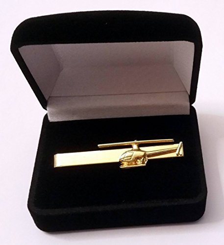Clivedon Pince ou Épingle à Cravate Hélicoptère Robinson R22 Dorée à l'or Fin