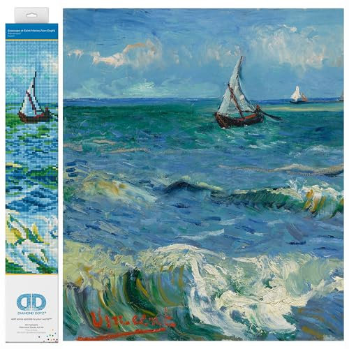 Diamond Dotz DD12-029 Seelandschaft (Van Gogh), ca. 55 x 45 cm groß, Diamond Painting, Malen mit Diamanten, funkelndes Bild zum Selbstgestalten, für Kinder und Erwachsene