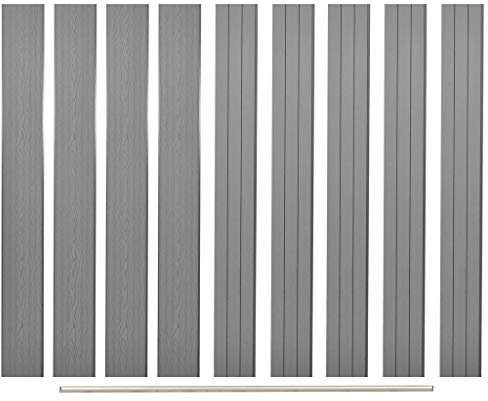 Festnight Panneau de clôture de Remplacement Gris 170 cm clôture Bois Jardin barrière de Jardin clôture Bois Exterieur