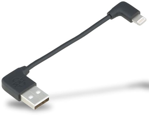 SKS GERMANY COMPIT KABEL für iPhone Lightning, kurzes Ladekabel mit Winkelstecker, Zubehör für das COMPIT-System, zum Aufladen mit der COM/UNIT Powerbank, praktisch und unauffällig, Schwarz