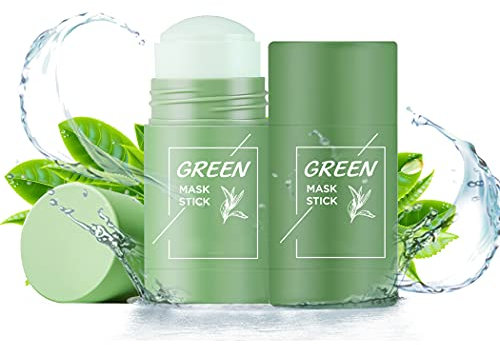 Green Mask Stick, Ksndurn 2PC Green Tea Mask Stick – Feuchtigkeitsspendendes Gesicht, Ölkontrolle, Tiefenreinigung der Poren, feuchtigkeitsspendende, pflegende Haut
