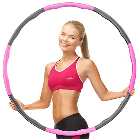AthleticPro - DAS ORIGINAL - Hula Hoop Reifen Erwachsene [0.75-1kg] - Steckbarer Hulahuppreif zum Abnehmen [6-8 Teile] - Fitness, inkl. Springseil