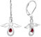 FJ Damen Schutzengel Ohrringe 925 Sterling Silber Engel Hängend Ohrringe Rubin Juli Geburtsstein Ohrringe Schmuck Geschenke für Frauen Mädchen