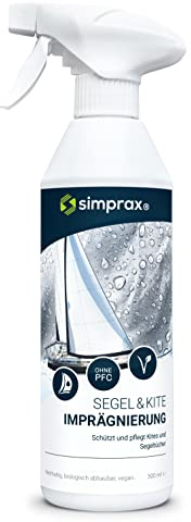 simprax® Segel & Kite Imprägnierung - Süß- und salzwasserfestes Imprägnierspray für Segeltücher und Kites - UV-stabil
