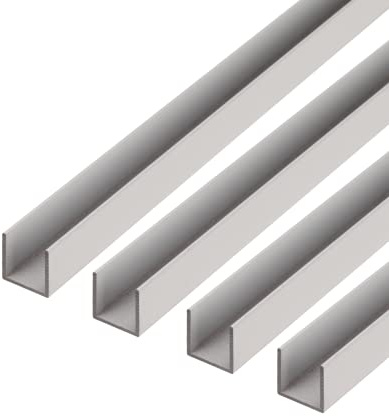 Alberts 498542 U-Profil | Aluminium, natur | 1000 x 15 x 20 mm | 4er Set