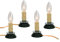 GOOTHY 3 Inch Electric Country Candle Lamps, Plug in Christmas Electric Window Candle Lamp with Black Plum Iron Base, 7W C26 Lights Bulb, 3'' Candlesticks with On/ Off Switch, Ivory- Set of 4