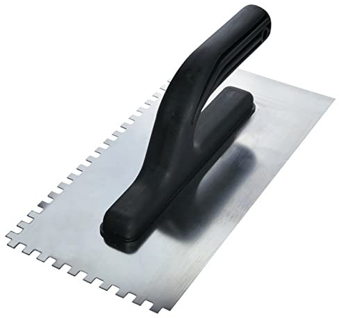 AERZETIX - C54541 - Llana de cola rectangular - con dientes 6x6mm - alisadora dentada para azulejos - espátula dentada - 270x125mm - hoja en acero