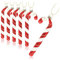 com-four® 6X Christbaumanhänger Zuckerstange - Christbaumschmuck zum Anhängen - Weihnachtskugel in Zuckerstangen-Form (rot/weiß/goldfarben Glas - 6 Stück)
