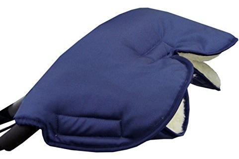 BAMBINIWELT Muff Handwärmer Handschuh für Kinderwagen Buggy mit Lammwolle für warme Hände universal UNI (marine)